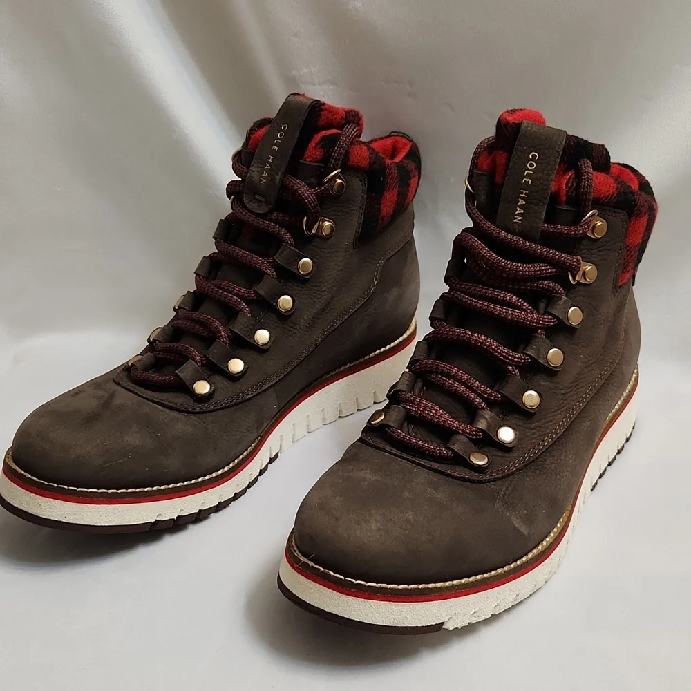 Cole Haan Grand Explore Brown and Red Suede Boots (W Size 7.5)